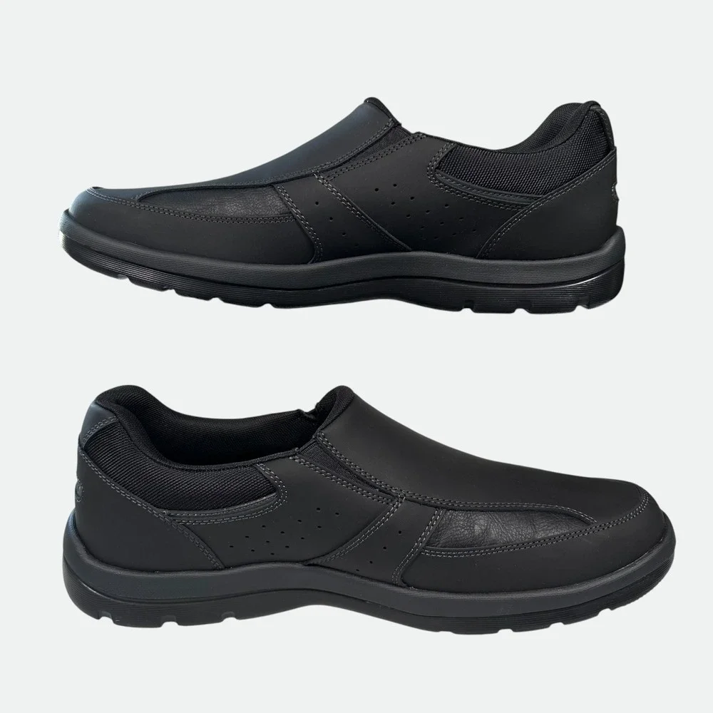 Rockport GYK Slip On Mens 13 Black Leather XCS Walking Shoes M79272